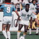 Pele makes his debut for the New York Cosmos in 1975.